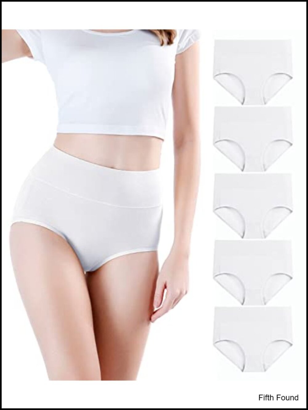 High Waisted Cotton Briefs 5 Pack Full Coverage Soft Ladies Underwear